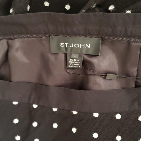 St.John NEW Balloon Skirt Mesh Top Women's BLACK & WHITE NWT - Picture 4 of 15